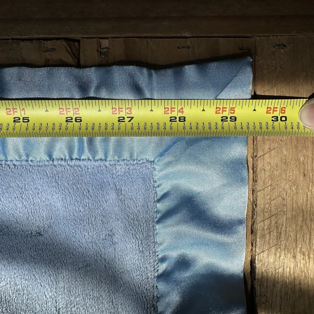 VTG My Blankee Light Blue Soft Baby Blanket with Satin Trim Made In USA 34 X 29